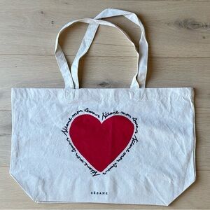 *NEW Sezane Cotton Tote Bag - Love Heart and Script